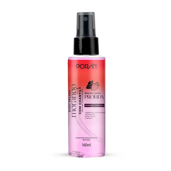 Body Splash Porán Morango Com Chantily 160ml