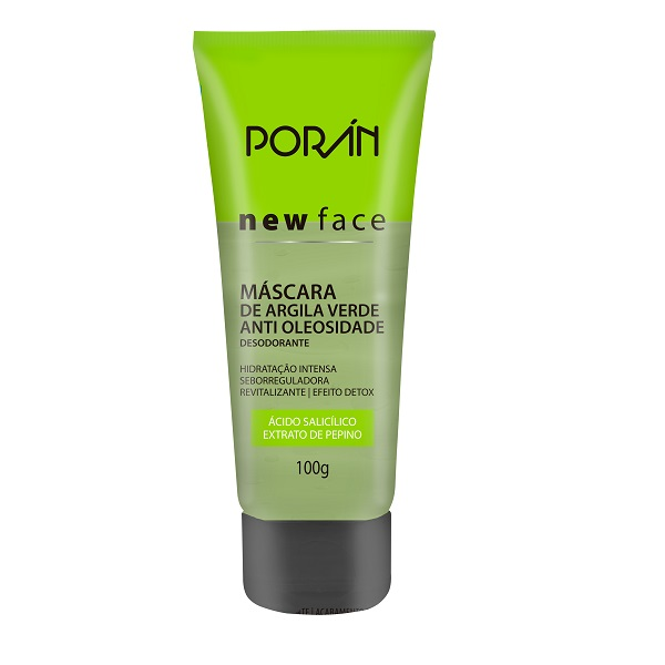 Máscara Facial Porán Anti Óleosidade Argila Verde 100G