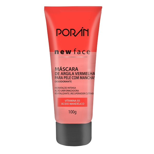 Máscara Facial Porán Pele Com Manchas Argila Vermelha 100G