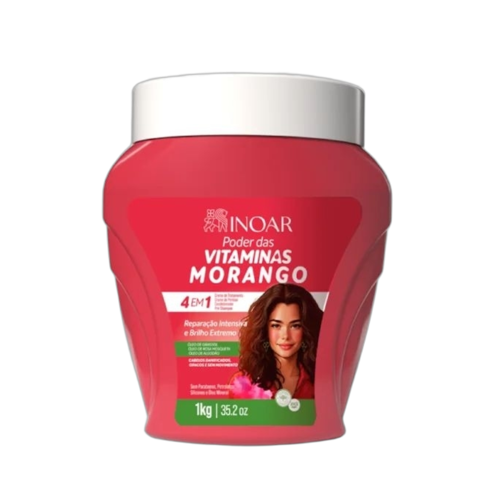 Creme De Tratamento Inoar 4 Em 1 Morango 1Kg