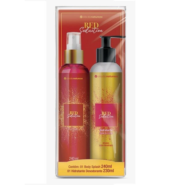 Kit Body Splash 240ml + Hidratante 230ml Cia Da Natureza Red Seduction