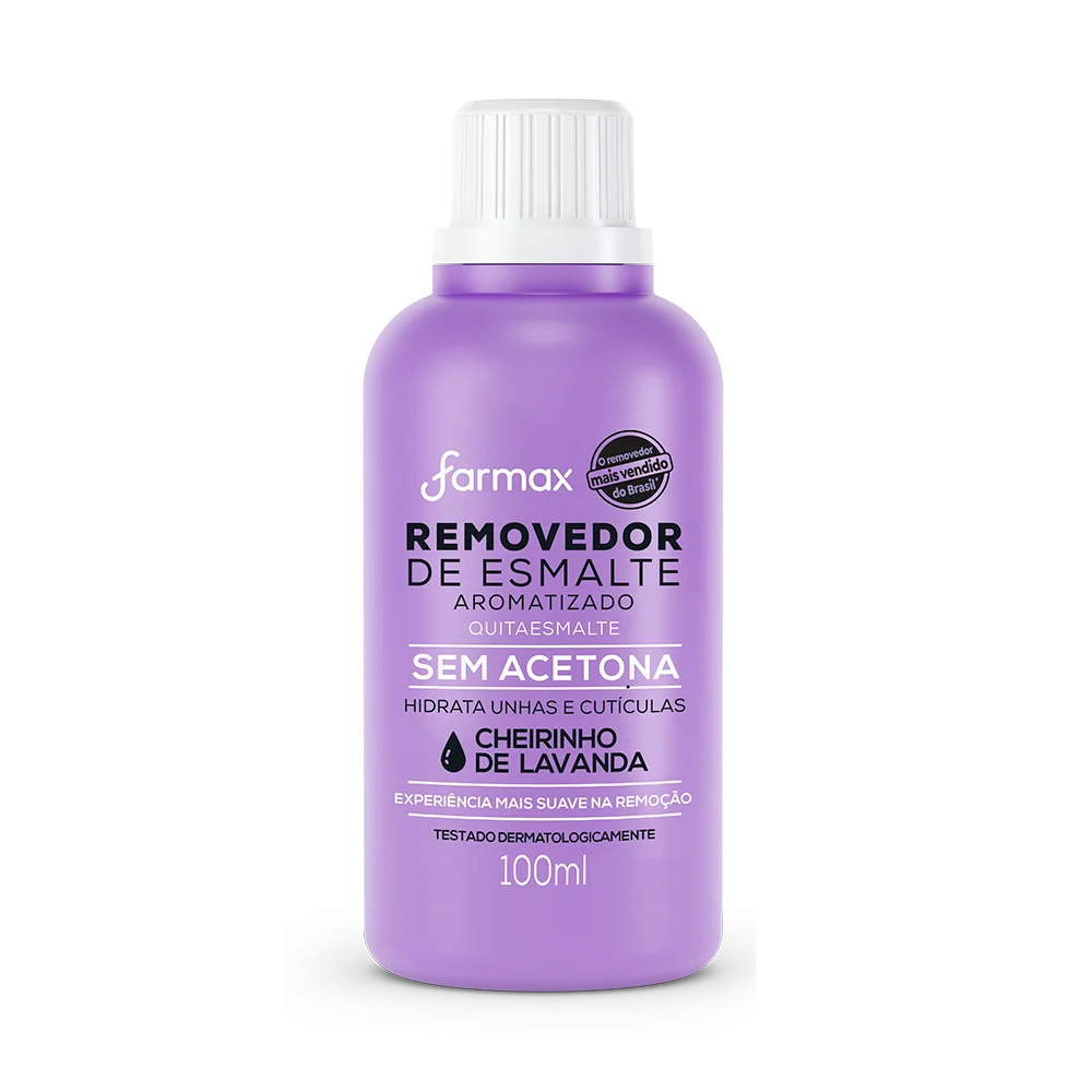 Removedor De Esmalte Farmax Sem Acetona Lavanda 100ml