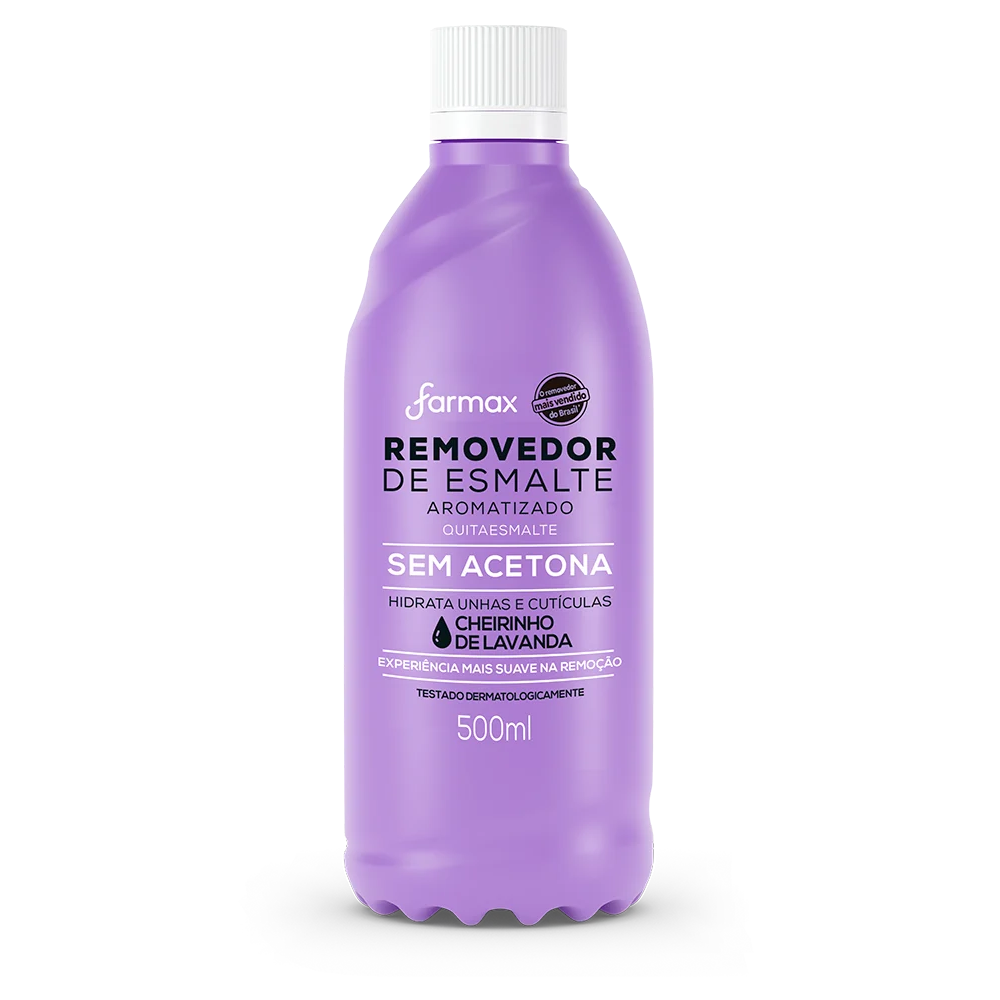 Removedor De Esmalte Farmax Sem Acetona Lavanda 500ml