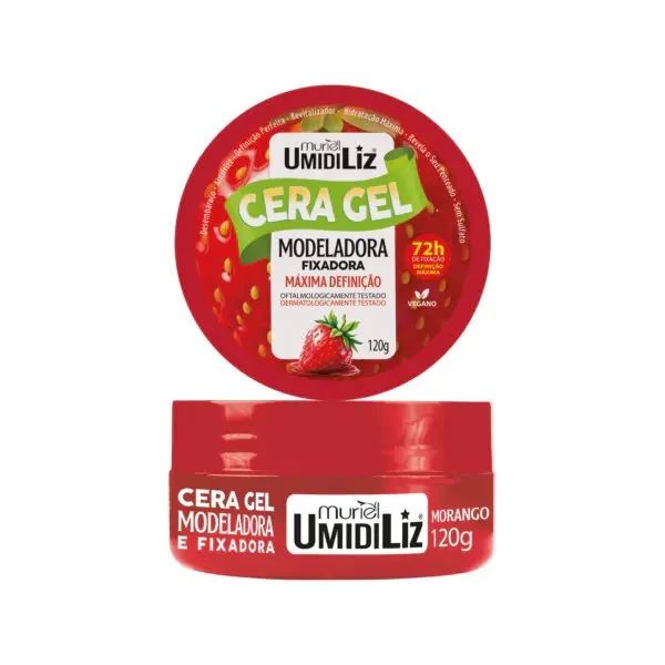 Cera Gel Modeladora E Fixadora Muriel Umidiliz Morango 120G