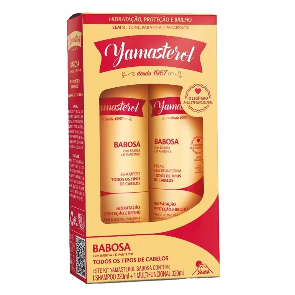 Kit Shampoo + Creme Multifuncional Yamasterol Babosa 320ml