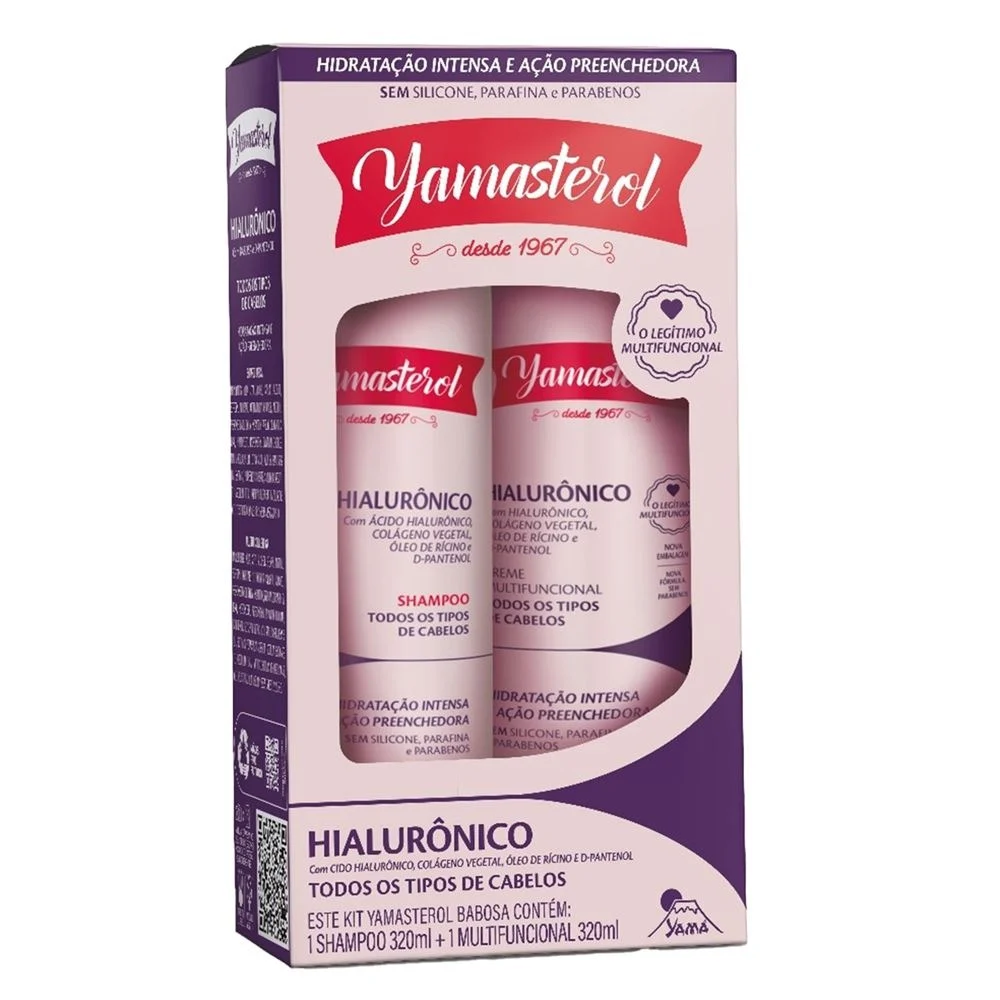 Kit Shampoo + Creme Multifuncional Yamasterol Hialurônico 320ml