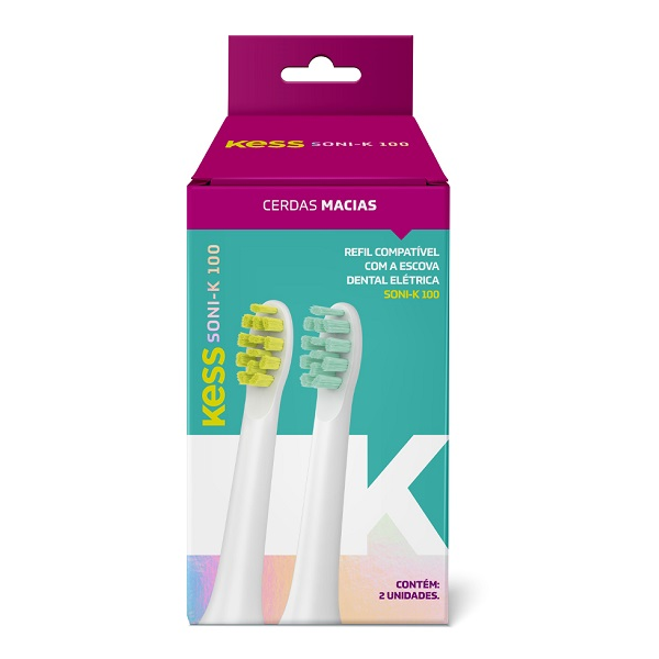 Refil Para Escova Elétrica Kess Belliz Com 2 Unidades Ref. 2526