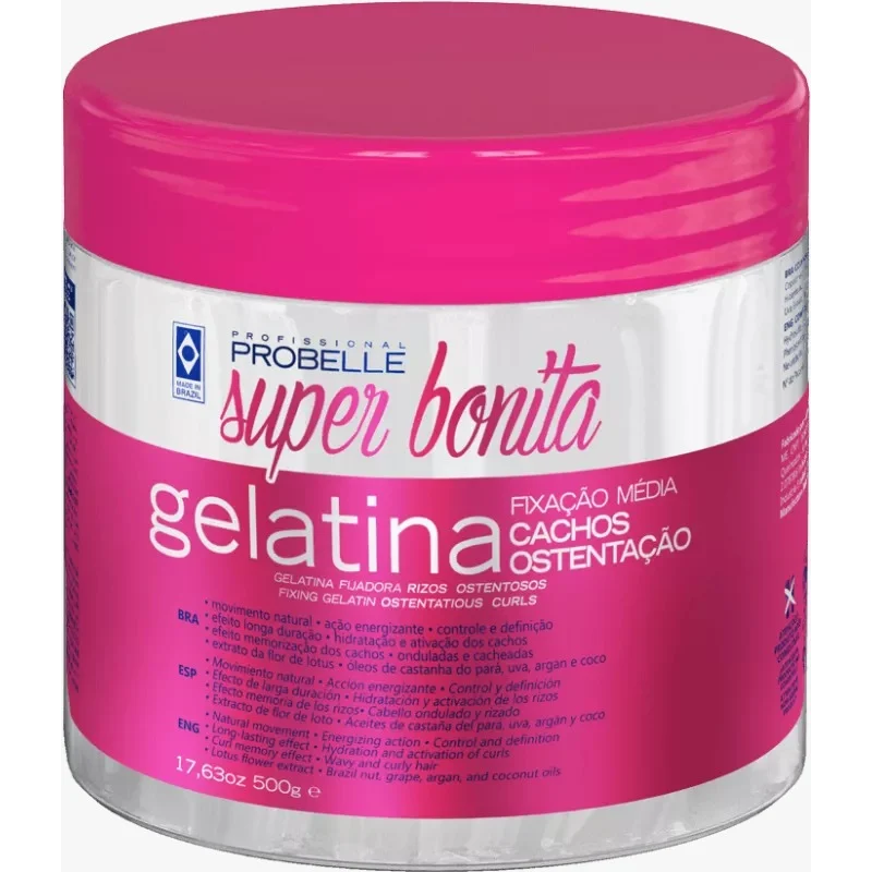 Gelatina Fixadora Super Bonita Cachos Ostentação 500G