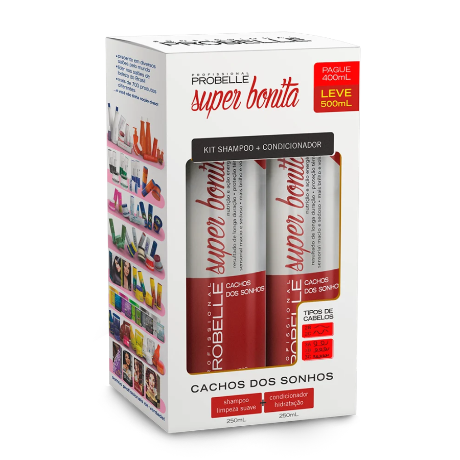 Kit Shampoo + Condicionador Super Bonira Cachos Dos Sonhos 500ml