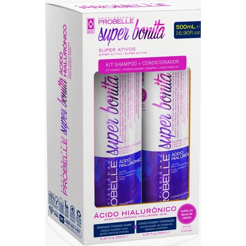 Kit Ácido Hialurônico Probelle Super Bonita 500ml