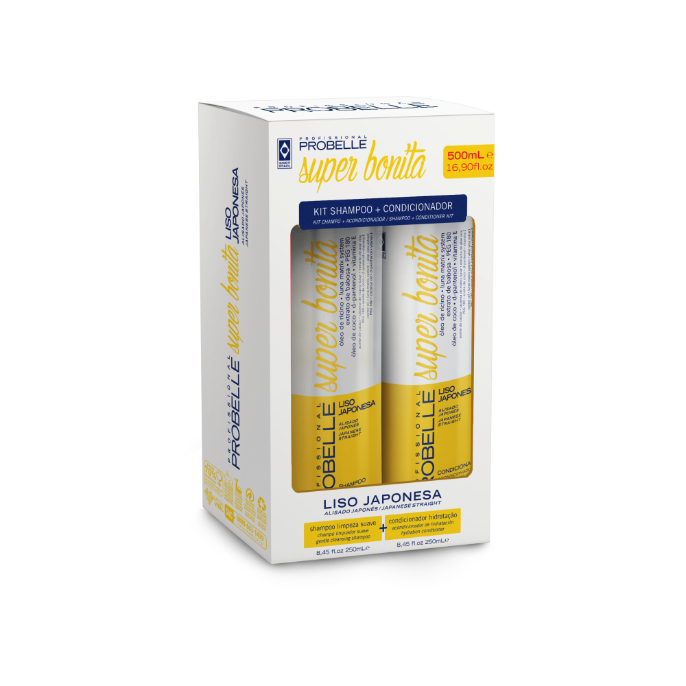 Kit Probelle Liso Japonesa Shampoo + Condicionador 2 de 500ml