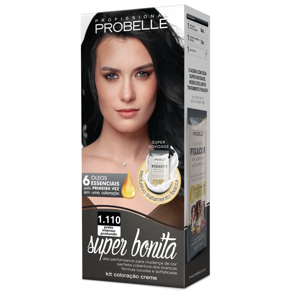 Kit Coloração Super Bonita 1.110 Preto Intenso Profundo 50ml