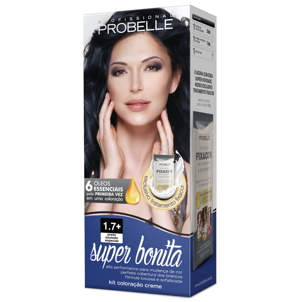 Kit Coloração Super Bonita 1.7 Preto Azulado Especial 50ml