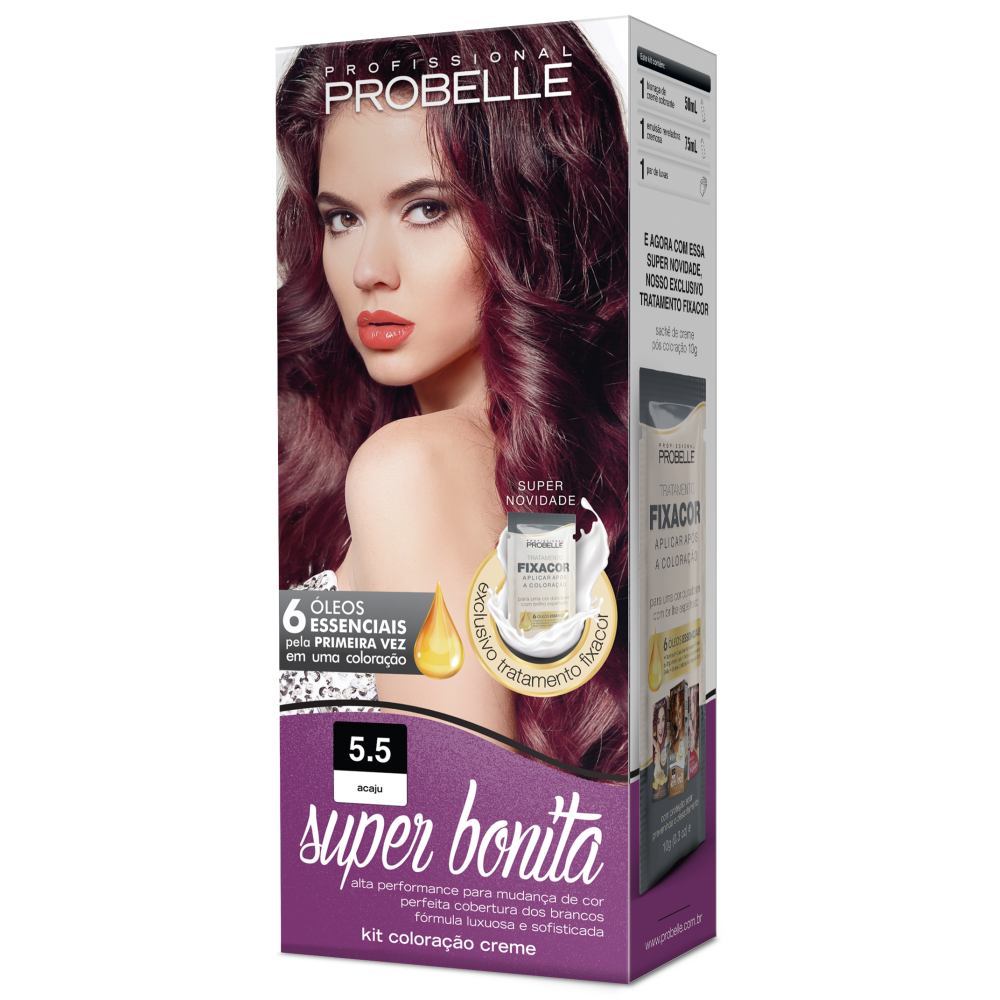 Kit Coloração Super Bonita 5.5 Acaju 50ml