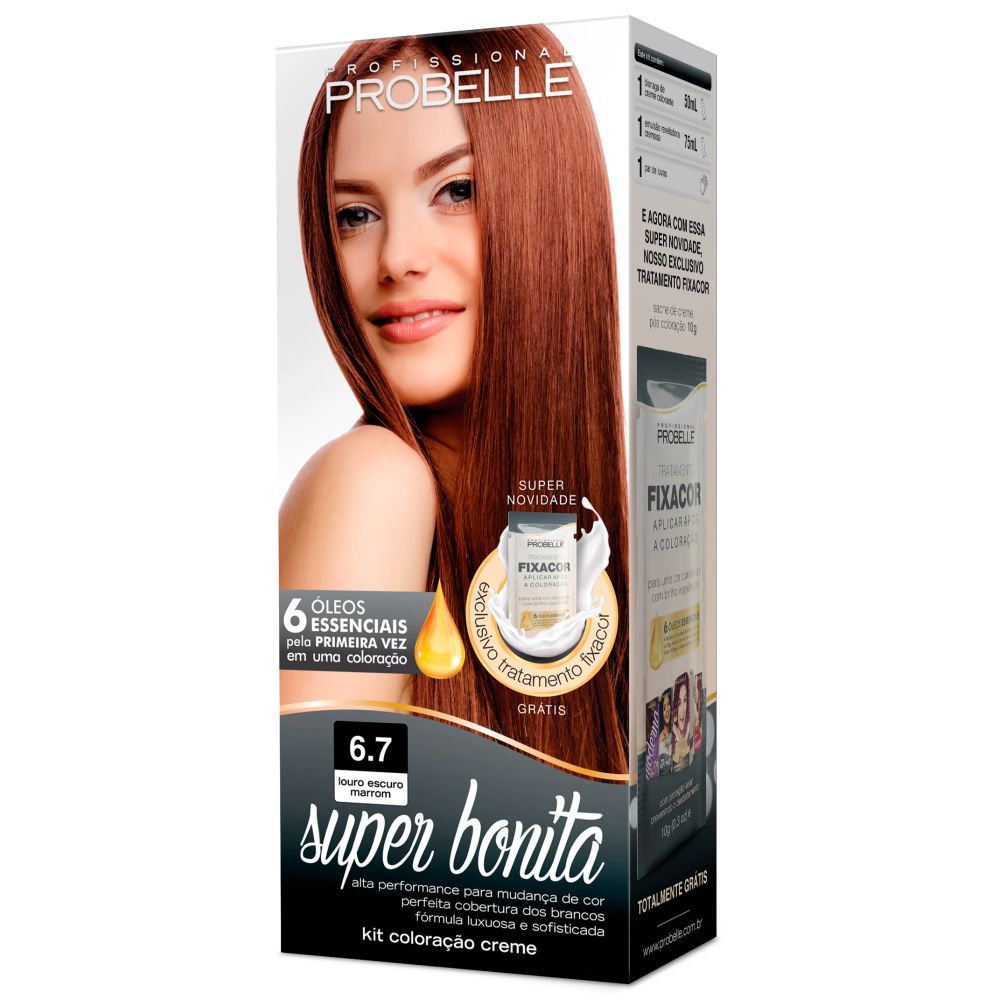 Coloração Super Bonita 6.7 Louro Escuro Marrom