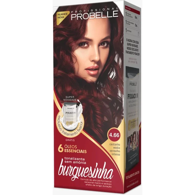 Coloração Burguesinha 4.66 Castanho Médio Vermelho Intenso