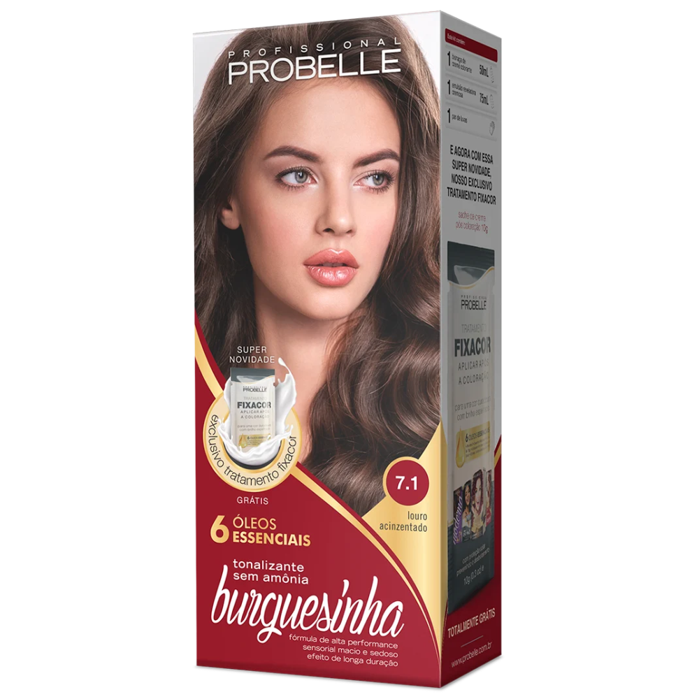 Coloração Burguesinha 7.1 Louro Médio Acizentado
