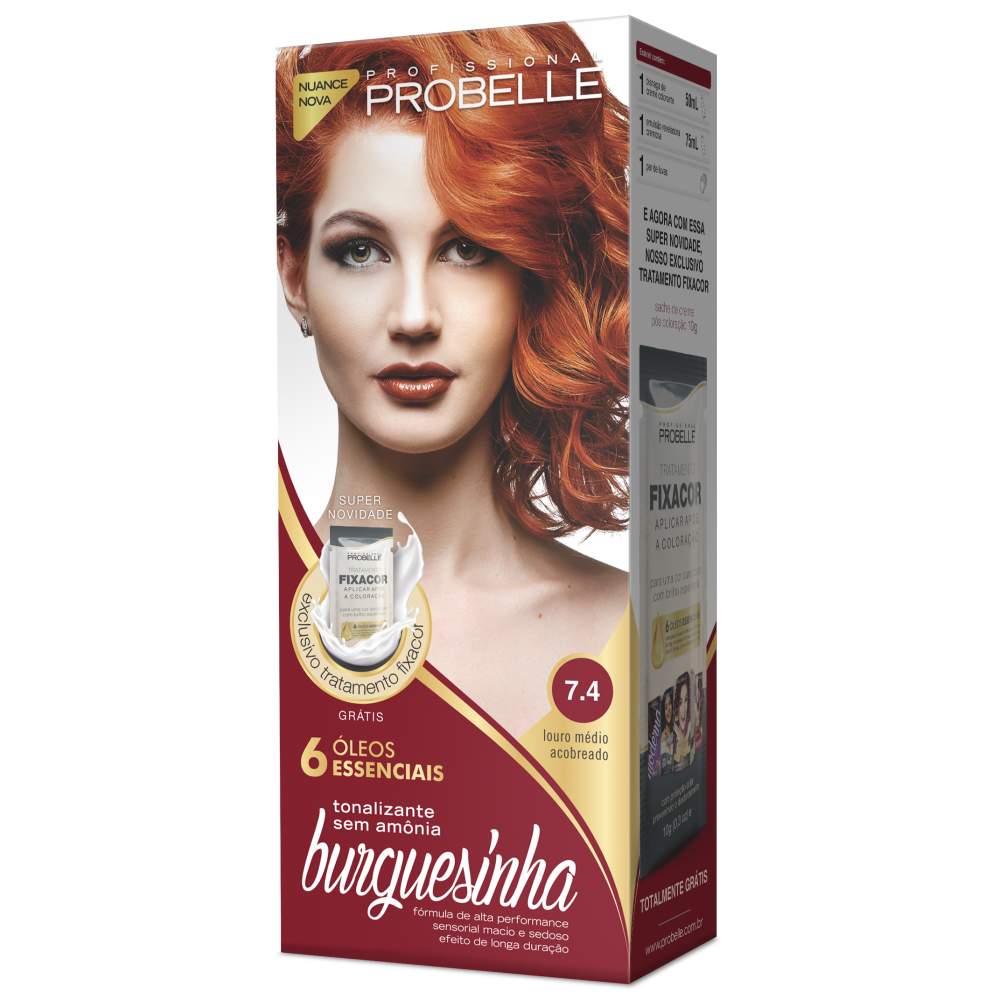 Coloração Burguesinha 7.4 Louro Médio Acobreado