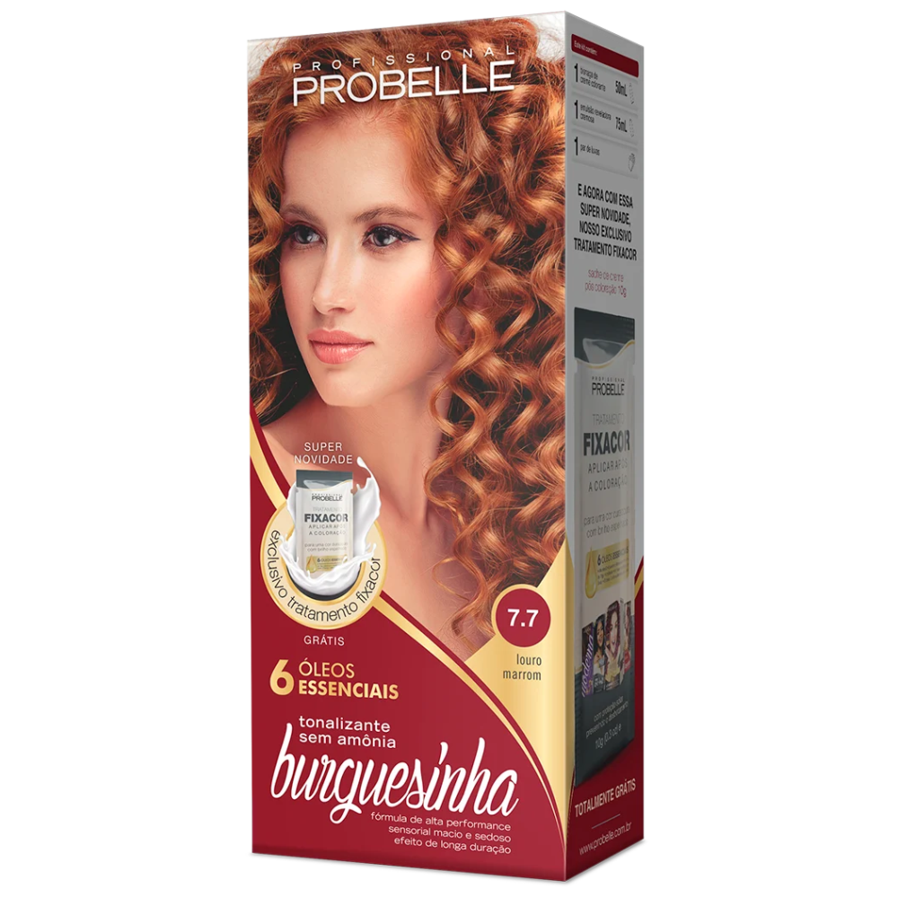Coloração Burguesinha 7.7 Louro Marrom