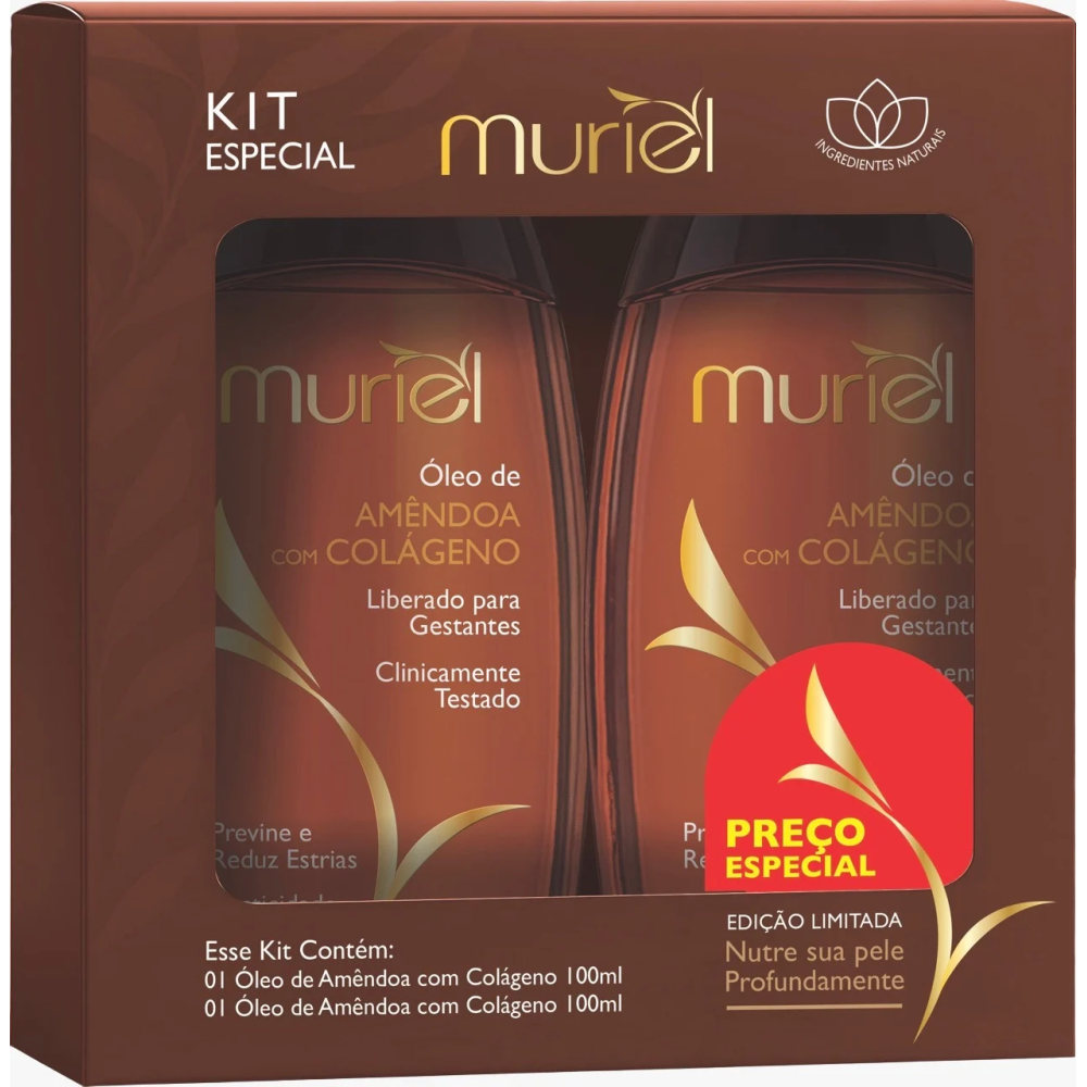 Kit Óleo De Amêndoa Com Colágeno 100ml + Óleo De Amêndoa Com Colágeno Muriel
