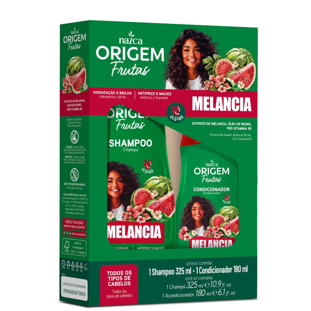 Kit Shampoo 325ml + Condicionador 180ml Origem Melancia