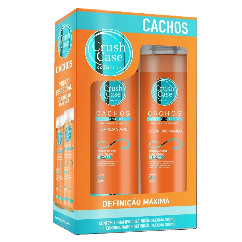 Kit Shampoo e Condicionador Crush Case Cachos 2x300ml