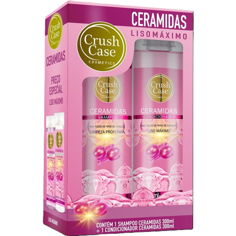 Kit Shampoo e Condicionador Crush Case Ceramidas 2x300ml