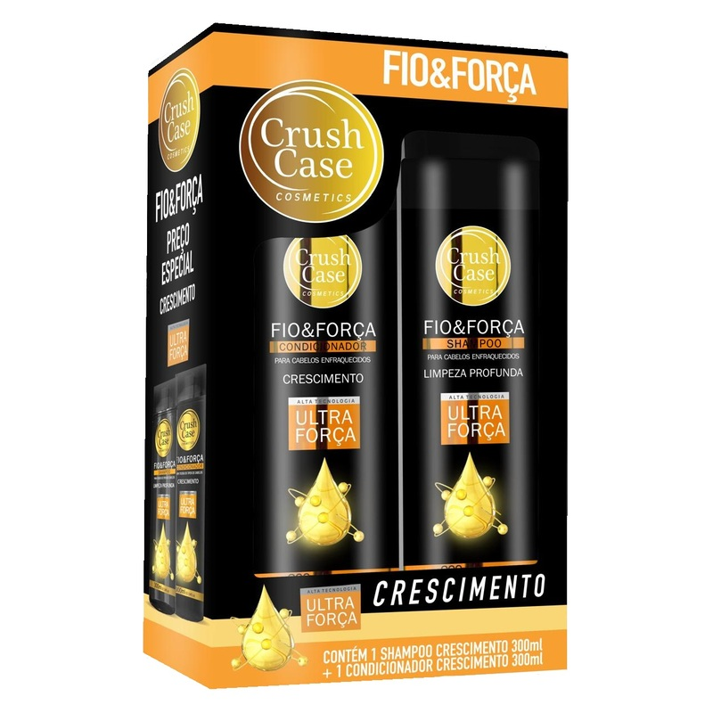 Kit Shampoo e Condicionador Crush Case Fio Força 2x300ml
