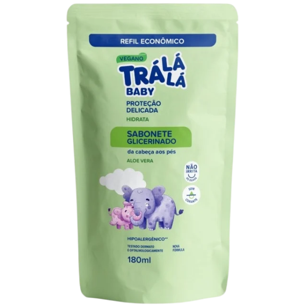 Sabonete Líquido Baby Tra Lá Lá 180ml Hidrata Glicerinado Refil