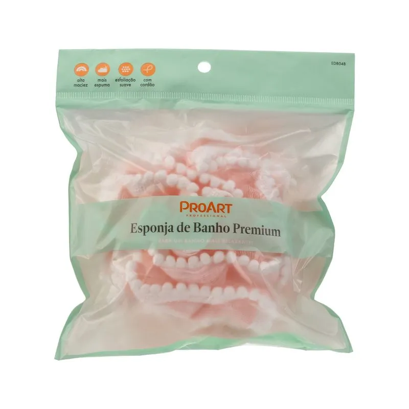 Esponja de Banho Proart Premium Rosa Ref. EDB04B