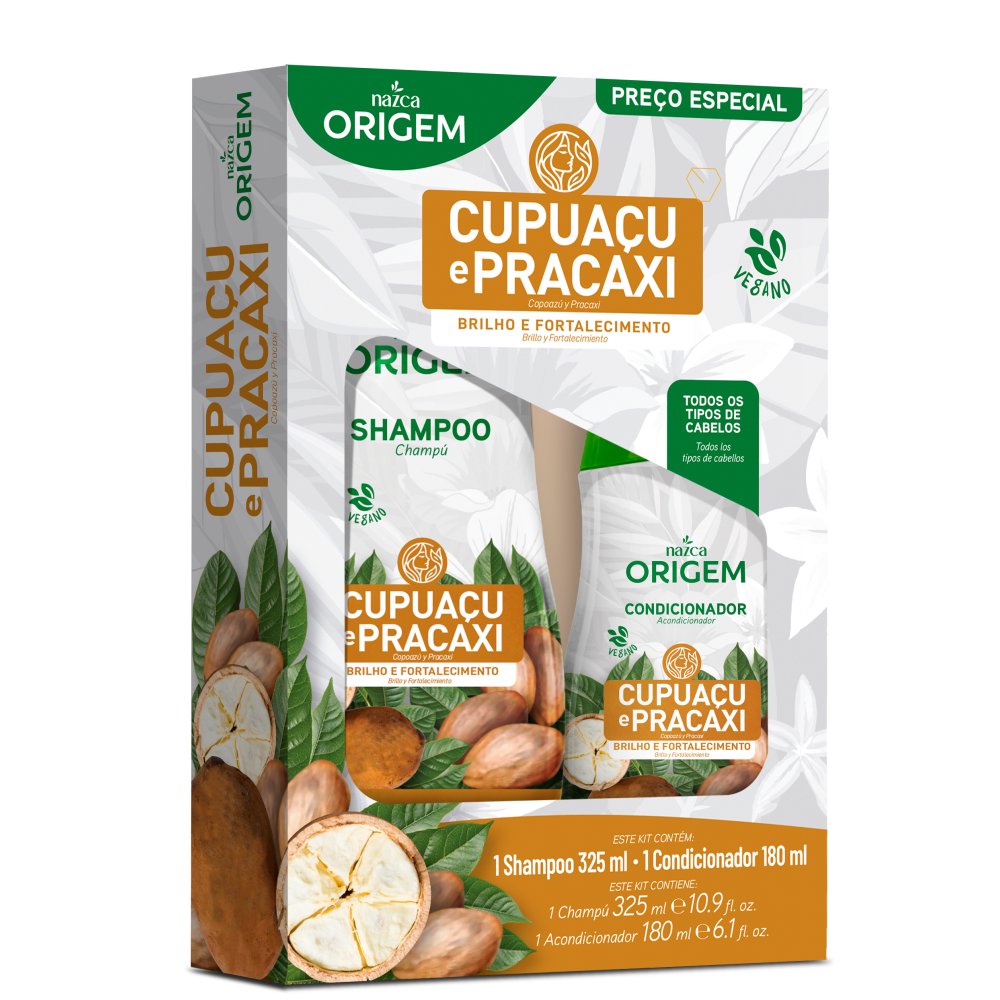Kit Shampoo 325ml + Condicionador 180ml Origem Cupuaçu E Pracaxi