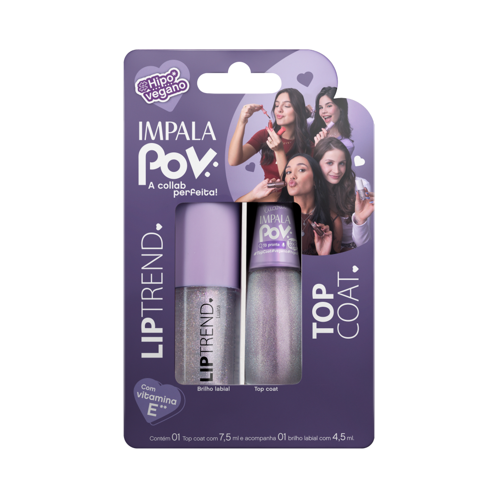 Kit Impala POV Esmalte Top Coat + Gloss Labial Luara