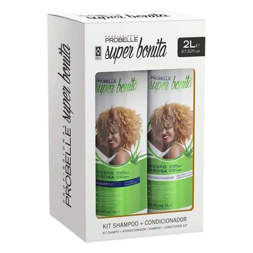 Kit Shampoo + Condicionador Super Bonita Crespo Babosa 2L