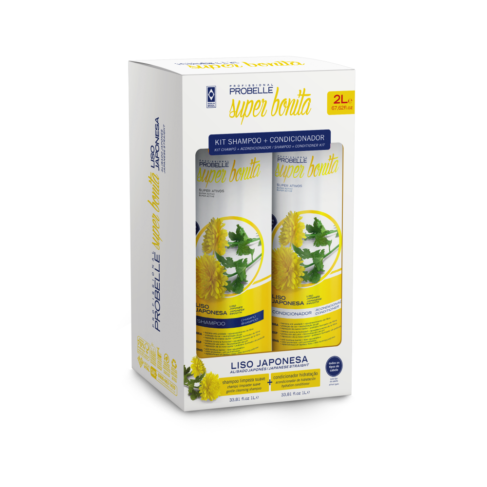 Kit Probelle Liso Japonesa Shampoo + Condicionador 2 de 1L