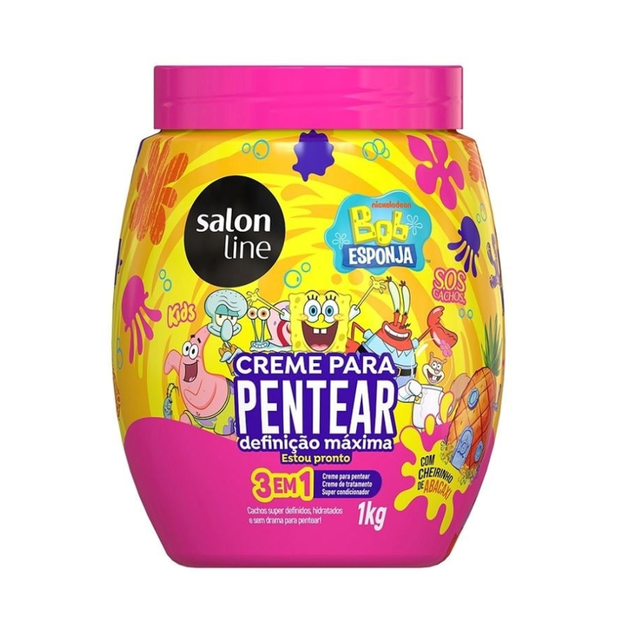 Creme Para Pentear Salon Line Bob Esponja Definição Maxima 1Kg