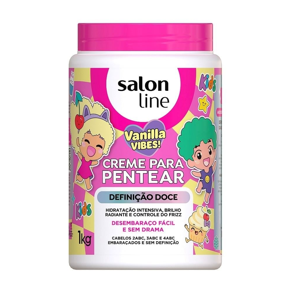 Creme Para Pentear Salon Line Kids Vanilla Vibes Definição Doce 1Kg