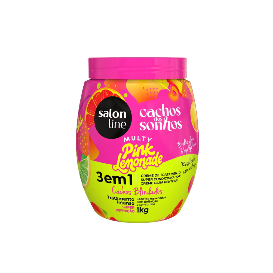 Creme De Tratamento 3 Em 1 Salon Line Cachos Dos Sonhos Multy Pink Lemonade 1Kg