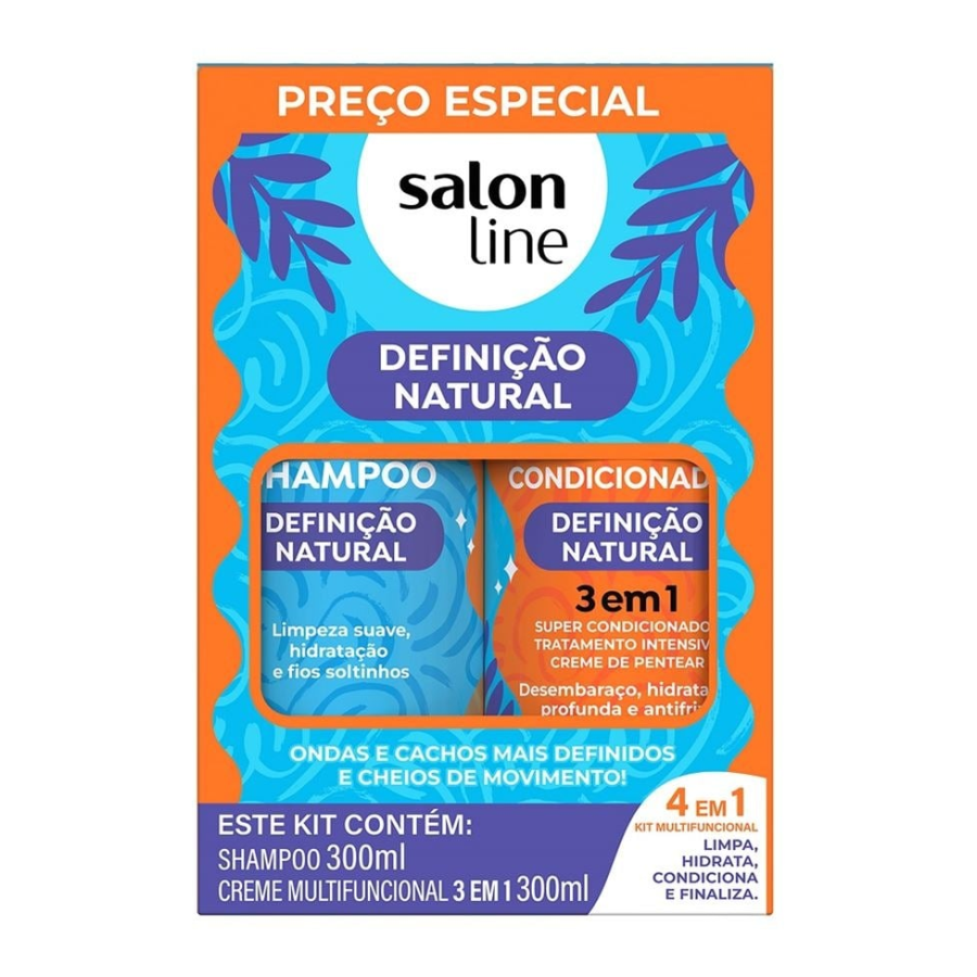 Kit Shampoo + Creme Salon Line Multy Definição Natural 300ml