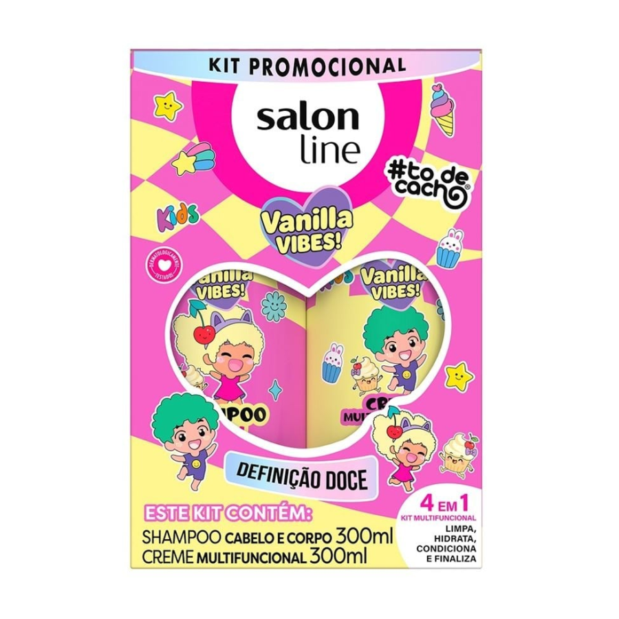 Kit Shampoo + Creme Salon Line Todecacho Kids Vanilla Vibes 300ml
