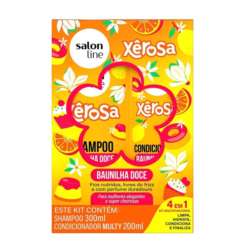 Kit Shampoo 300ml + Condicionador 200ml Salon Line Xêrosa Baunilha Doce