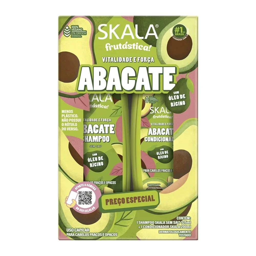 Kit Shampoo 325ml + Condicionador 200ml Skala Frutástica Abacate
