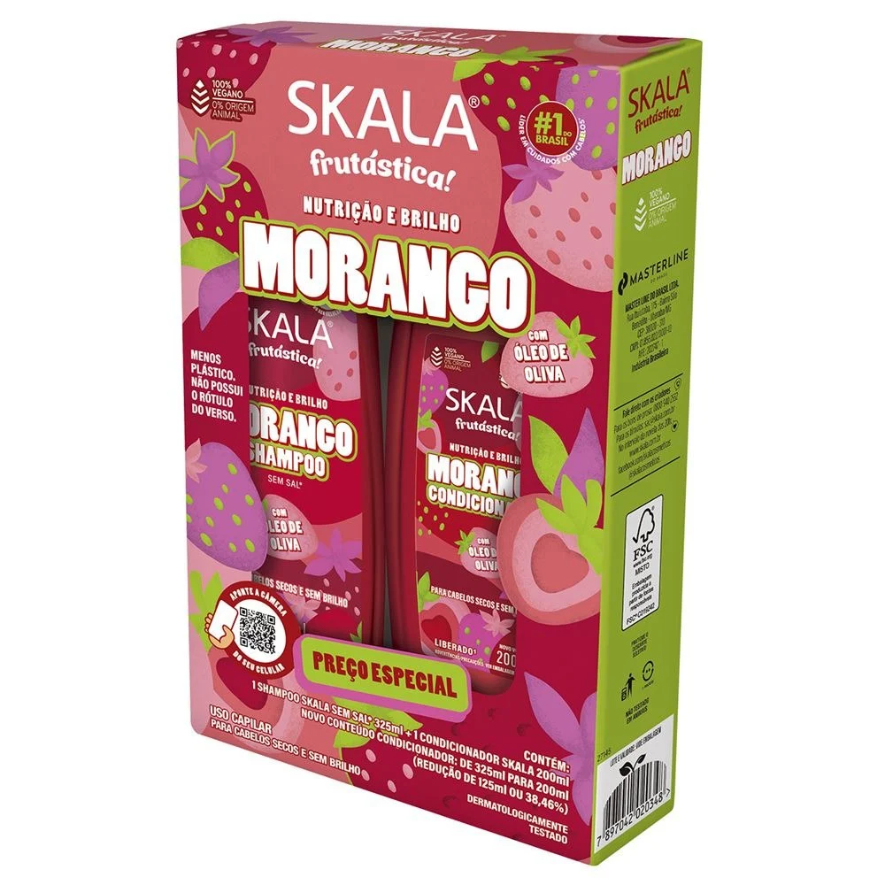 Kit Shampoo 325ml + Condicionador 200ml Skala Frutástica Morango