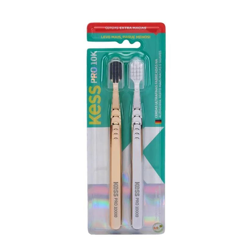 Escova Dental Kess Belliz Com 2 Unidades Extra Macia Pro Metallic 10K Ref. 2538