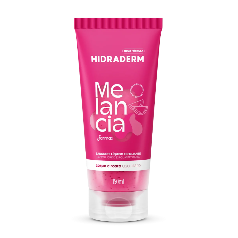 Sabonete Líquido Esfoliante Farmax Hidraderm Melancia 150ml