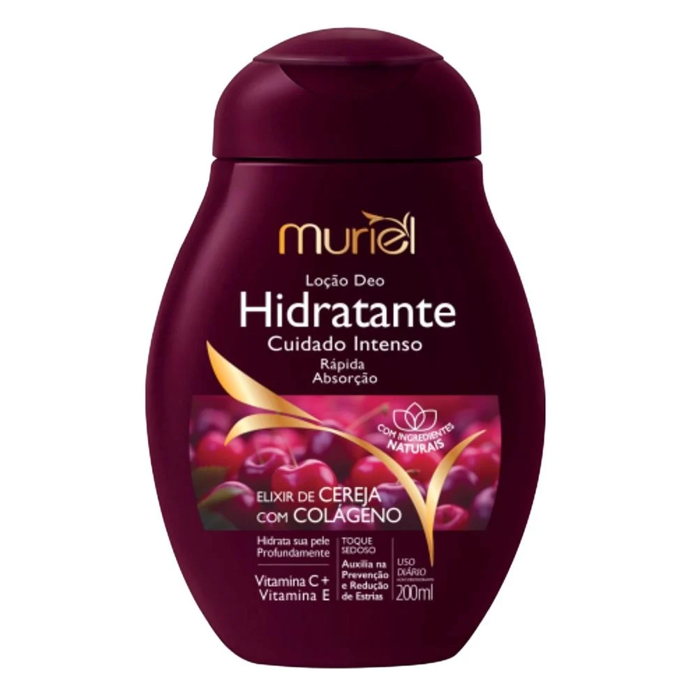 Loção Hidratante Corporal Muriel Cereja Com Colageno 200ml