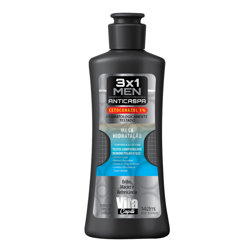 Shampoo Vita Capili Anticaspa 3X1 Mega Hidratação 140ml