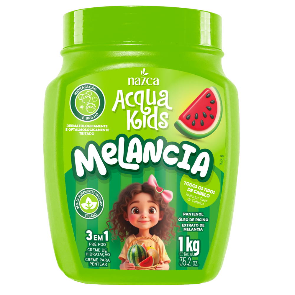 Creme De Hidratação Acqua Kids 3 Em 1 Melancia 1Kg