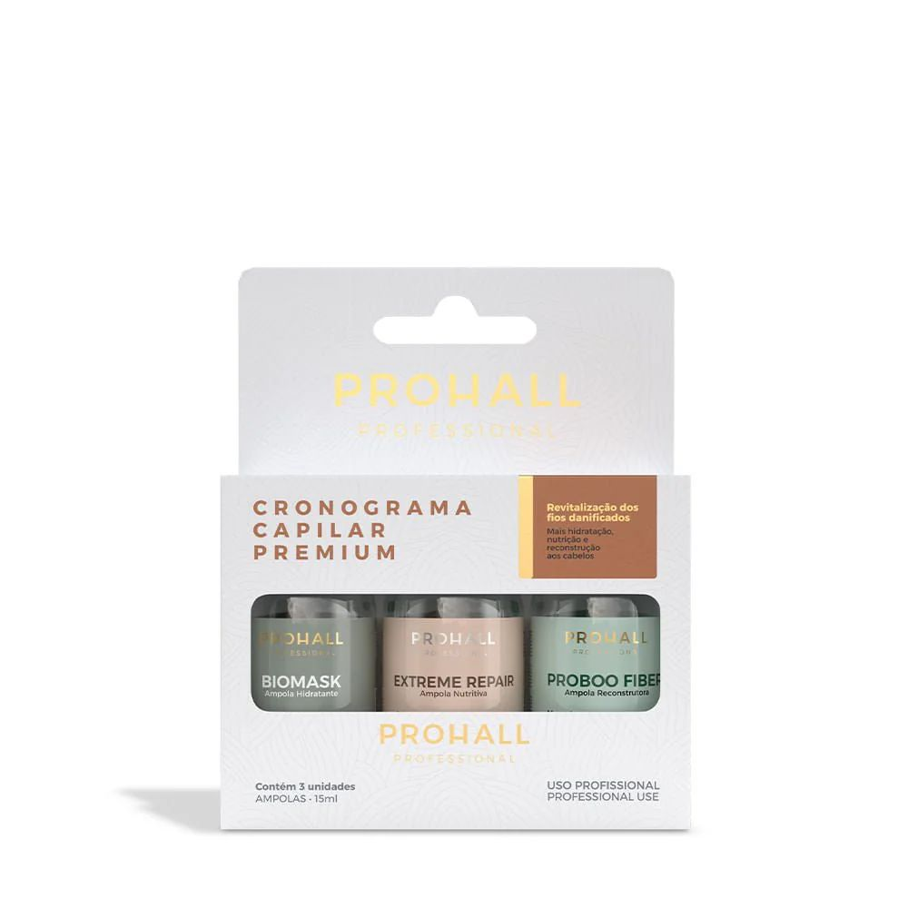 Kit Ampola Prohall Cronograma Capilar C-3 15ml