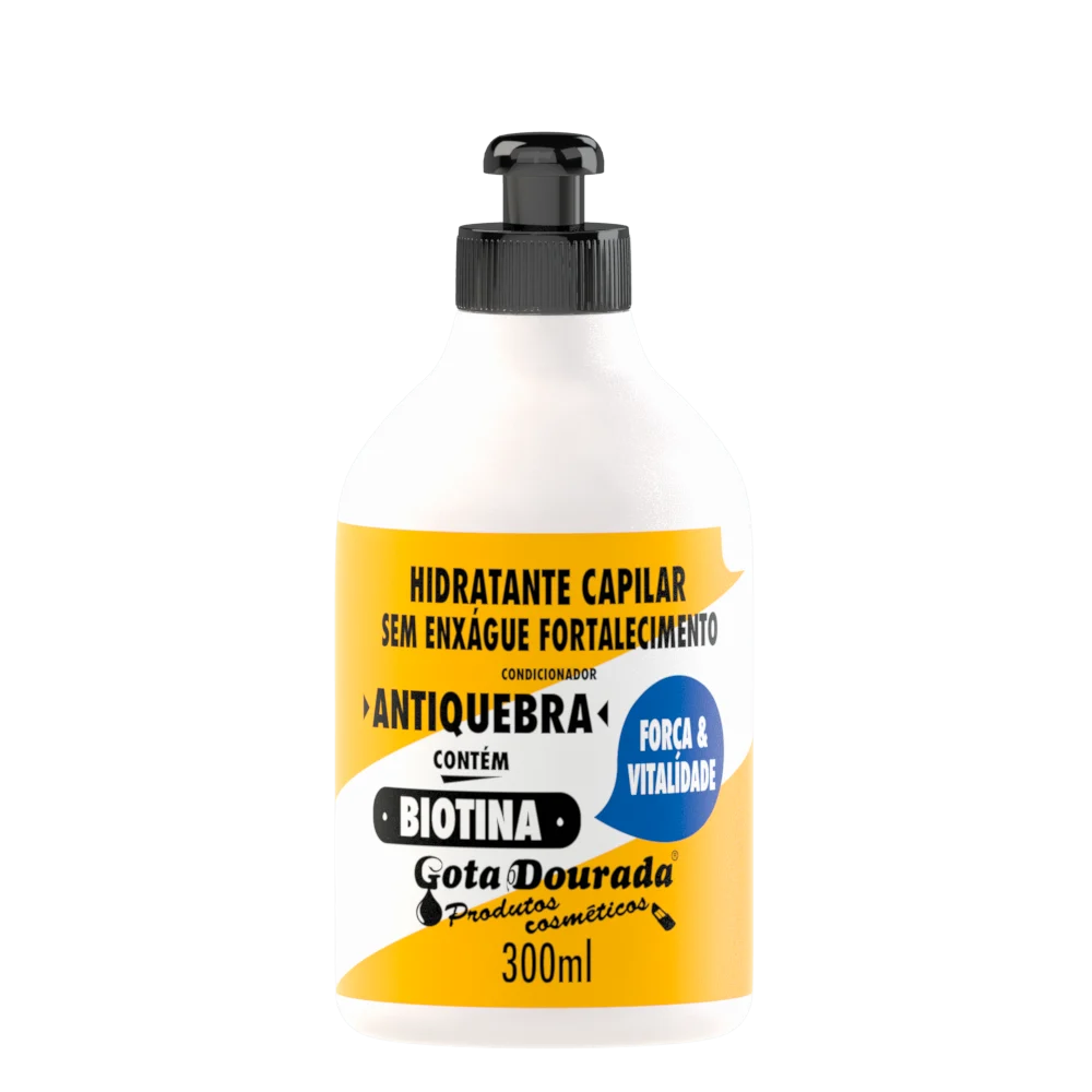 Hidratante Capilar Gota Dourada Sem Enxágue Fortalecimento Biotina 300ml