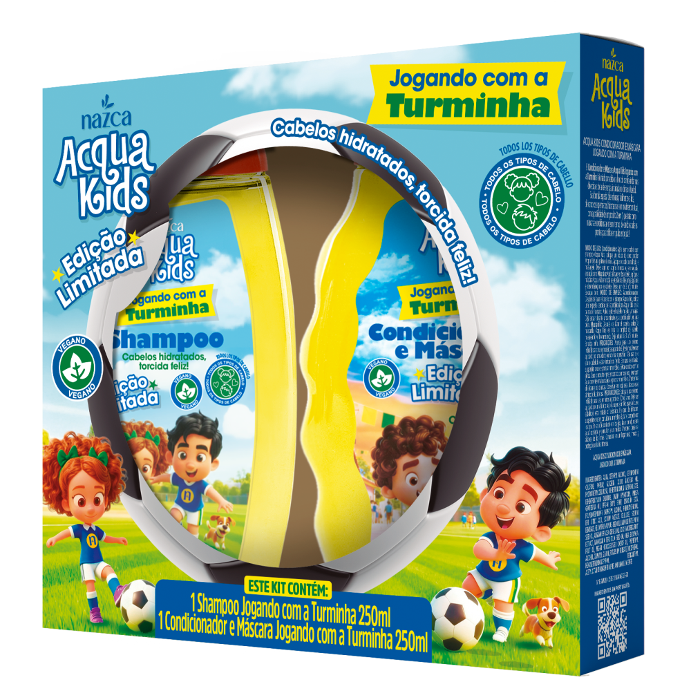 Kit Shampoo + Condicionador Acqua Kids Jogando Com A Turminha 250ml